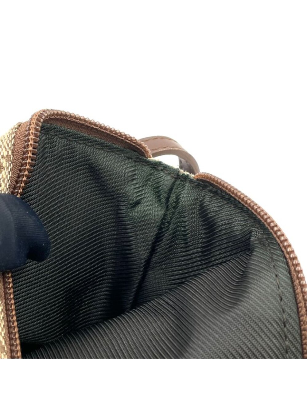 Gucci GG Canvas Pouch Brown Light Handbag Silver - Picture 5 of 13